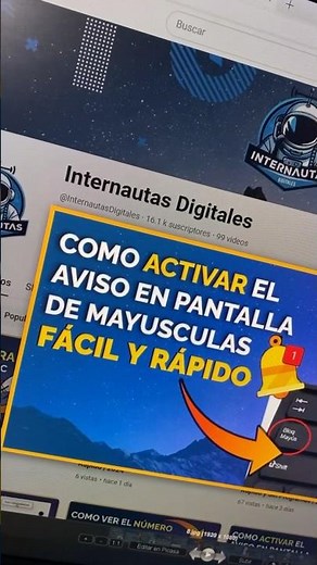 ⚡️Cómo Activar el Aviso en Pantalla de Mayusculas#videotutorial #youtube #windows