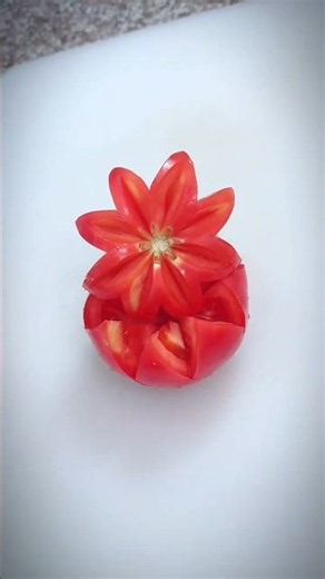🍅🌹 Amazing Tomato Flower Carving Tutorial | Easy & Beautiful Vegetable Cutting Design Ideas 🌸✨