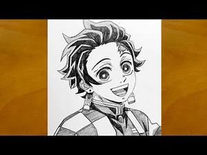 How to Draw Tanjiro Kamado Step by Step || Demon Slayer Drawing