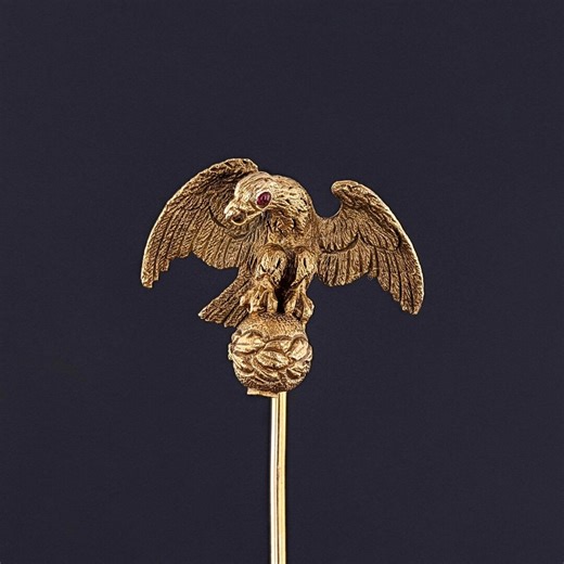 Antique Eagle Pin of 14k Gold - Etsy
