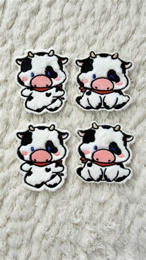 Fuzzy Cow Embroidered Farm Animal Stick on Patch, Kawaii Plush Calf Applique Badge, DIY Clothing Project Deco Sewing and Kids Craft Supply - Etsy