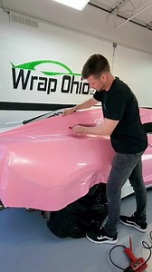 Chevy Camaro wrapped in gloss diamond pink. We also painted the wheels gloss black and painted the calipers pink to match the wrap! What do you think of the final results? #wrap #carwrap #vinylwrap #pink #camaro | Wrap Ohio
