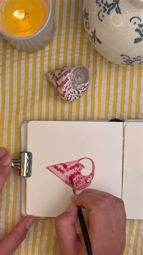 How to paint a shell in acrylics 🐚