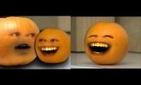 Mix of 2 videos from youtube : annoying orange pumpkin animated