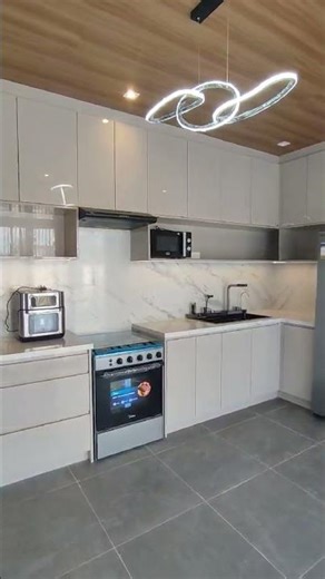 elegant design of modular kitchen and quartz countertops