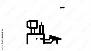 Optometry Medical Aid Icon Animation Optometry Doctor Equipment And Pills Bottle, Eye Drops And Glasses, Research And Health