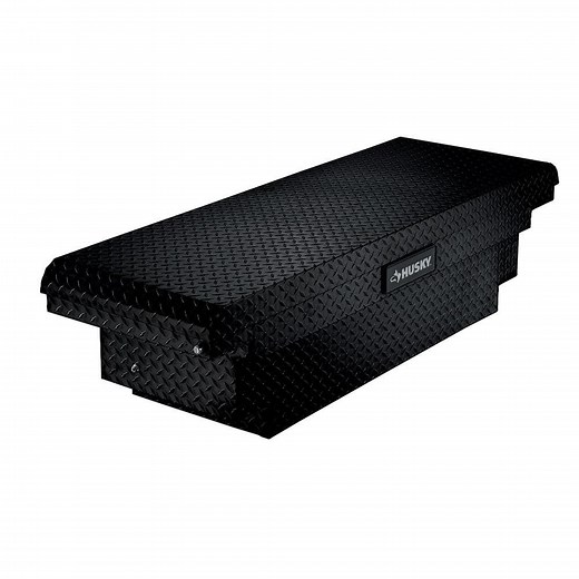 Check The Home Depot's Q&A Before Buying: Husky Crossbed Truck Tool Box in Aluminum w/ Low-Profile, 61.86 in. Mid-Size, in Matte Black