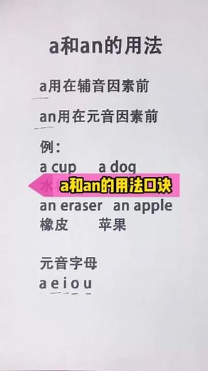 a和an的用法，你学会了吗？记得点赞收藏哦😊#英语#零基础英语#语法 #知识分享 #知识点总结