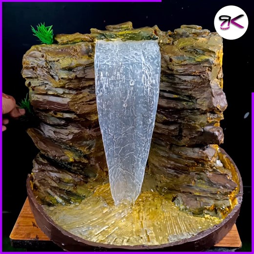 Serene Flow in a Styrofoam Fountain 💧✨ #diy #fountain #styrofoam | RusticKraft