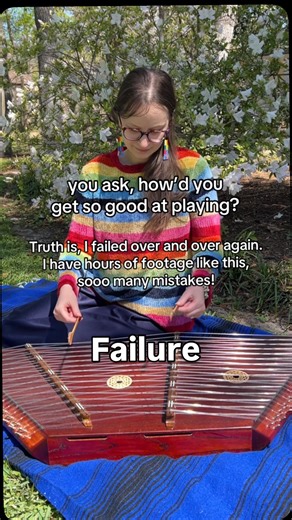 Sarah Plays Dulcimer on Instagram: "Heavy on the *nobody gets good at anything* overnight. I finally found a perfect excuse to post some old footage that I’ve been keeping on my phone and should delete. But there’s something so lovely about seeing my old progress. I’ve come a long way! And that isn’t possible without making a lot of mistakes :) I also learned on this day, that it’s very hard to keep a dulcimer in tune in direct sunlight. I don’t recommend ever doing that, rookie mistake 😅