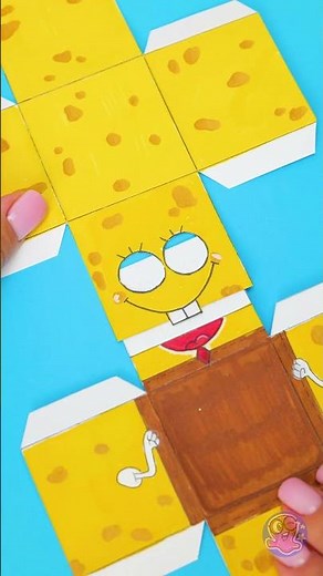 DIY Spongebob Squarepants Paper Toy 🧽💛 Fun and Easy Craft!