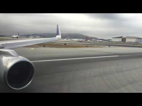 United Airlines Boeing 757-300 takeoff from SFO Airport