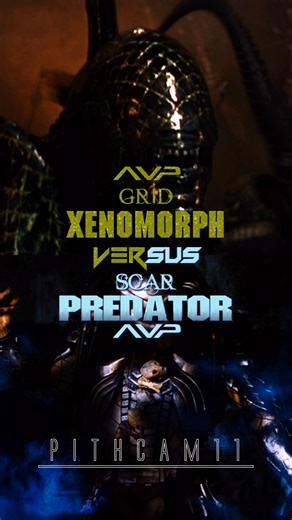 Grid Xenomorph Vs Scar Predator #avp #alien #Predator #yautja #Xenomorph #edit
