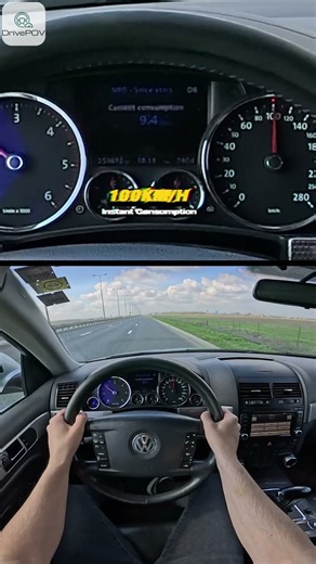 Consumption Test VW Touareg 240HP POV #drivepov #consumption #automobile #vwtouareg