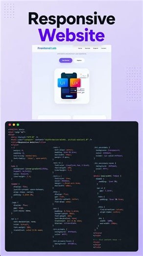 Responsive Website Design Using HTML CSS JS 🔥#htmlcssjavascript #viral #shorts