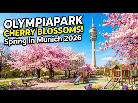 Cherry Blossoms in Munich 2026 🌸 Olympiapark's Most Beautiful Spring Spot!