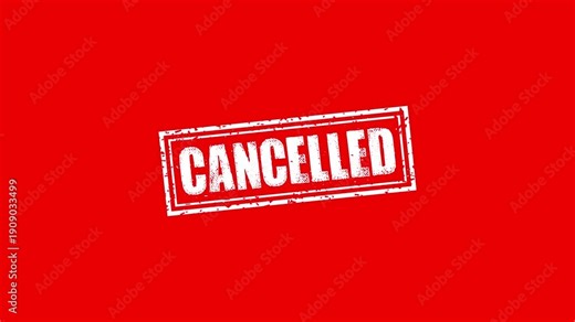 Cancelled rubber stamp animation. cancelled texture text Up to down motion graphics. stamp zooming and hit effect 4k video.