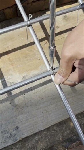 Construction Site Rebar Tying Skills Demonstration