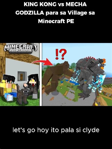 KING KONG vs MECHA GODZILLA para sa Village sa Minecraft PE #minecraftphilippines #minecrafttagalog #pepesantv #sheyyyntv #davefromph #sheyyyn #pepesan #minecraftph #esonitv #ceegeegaming