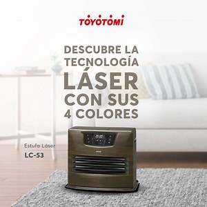 La estufa LC-53 es ideal para calentar espacios amplios, ya que posee un alcance de 120 m2. Además, cuenta con sensor de movimiento, weekly timer y termostato digital ¿Cuál es el color que más te gusta? Déjalo en los comentarios. 📍 Encuéntrala en toyotomi.cl, tiendas Falabella y Sodimac” | Toyotomi