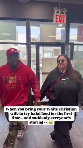 When you bring your White Christian wife to try halal food for the first time… and suddenly everyone’s staring 👀😂 #HajjiThoughts