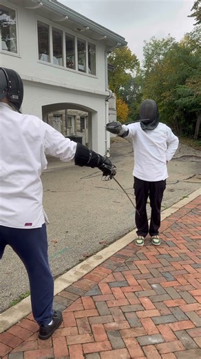 line recognition and parry selection training moment (slowed motion) Sabre simple parry in 3rd ⚔️