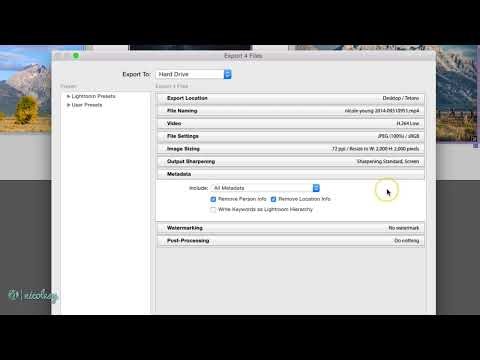 Adding sharpening and metadata to images when exporting from Lightroom Classic