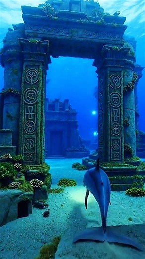Dolphin GoPro POV Near the Bermuda Triangle Discovered a Giant Underwater Ruin