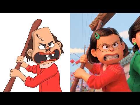 Turning Red vs Funny Drawing Meme (Try not to laugh)