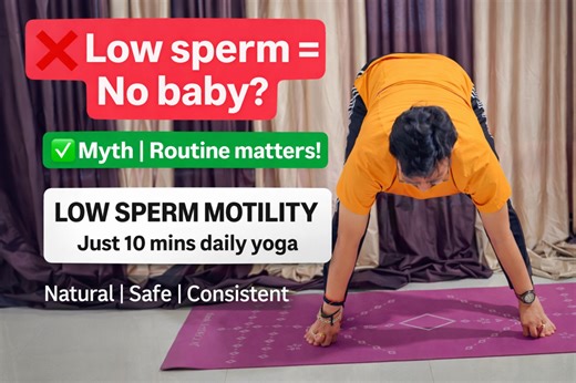 ❌ Myth: Low sperm motility means you can’t become a father. ✅ Fact: In many cases, the issue is lifestyle & daily routine, not the body itself. ✔️ Stress ✔️ Poor sleep ✔️ Lack of movement ✔️ Unhealthy habits Just 10 minutes of daily yoga can help support: • Better blood circulation • Reduced stress • Overall reproductive health 👉 Consistency matters more than intensity 📍 Save this post 📍 Share with someone who needs this today 📍 Follow for natural fertility & wellness guidance . #LowSpermMot