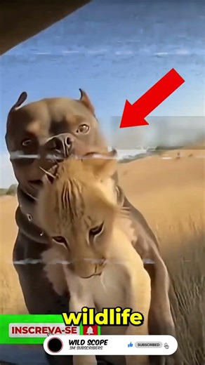 Lion Attacks Brave Pitbull | Intense Wild Clash 🦁🐕🔥 #Shorts