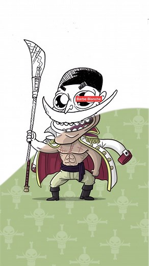 Barbe Blanche en cartoon #barbeblanche #barbeblancheonepiece #onepiece #dessin #art