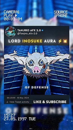 ⚡ Lord Inosuke Aura 🔥 #demonslayer #tanjiro #inosuke #amv #kny #shorts