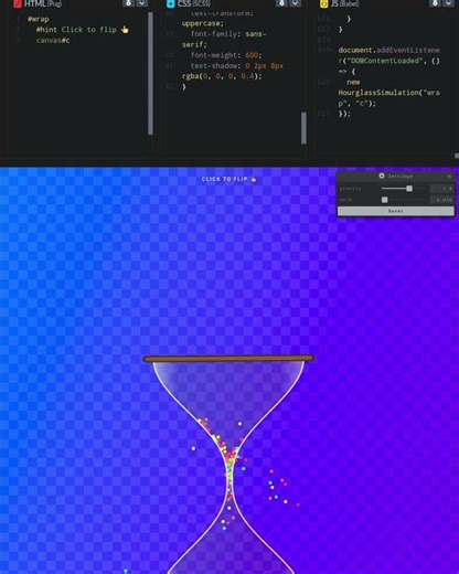 hourglass using Html css and js by GopalSarkar presented by Nature vs science 👇👇👇👇