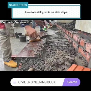 1.1K views · 14 reactions | Granite installation on steps of stairs || How to install Granite or Marble on stair steps #staircase #granite #marble # | Civil Engineering Book | Facebook