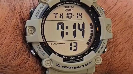 卡西欧（CASIO）运动手表AE-1500系列 休闲防水多功能学生手表 男士生日礼物礼品 AE-1500WH-8B2VDF