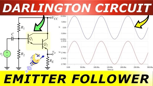 Darlington Emitter Follower Explained⚡Voltage Gain Input/Output Impedance 💡 FULL DETAILS TINA-TI | Mehmet Can
