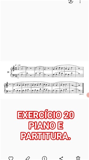 EXERCÍCIO DE PIANO E PARTITURA FÁCIL FÁCIL