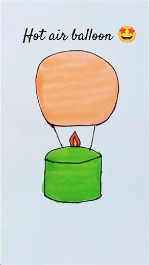 Cute Hot Air Balloon 🎈 | Easy Drawing #viral #shorts #ytshorts