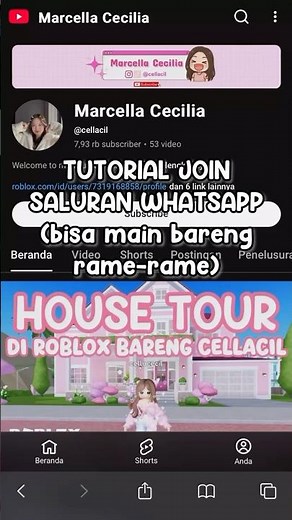 TUTORIAL JOIN SALURAN WHATSAPP ROBLOX #roblox #robloxshorts #robloxindonesia #robloxindo #cellacil