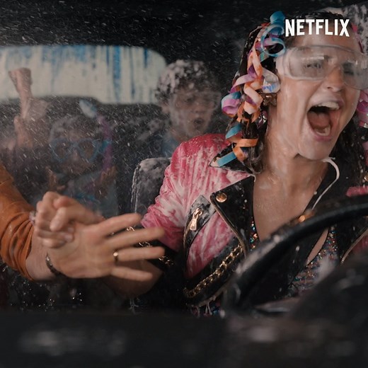 Admit it, we’ve all had the urge to roll the windows down at a car wash. Fun fact: The reactions captured in this scene from 🎬: YES DAY are 100% genuine because the water used was so cold. | Netflix