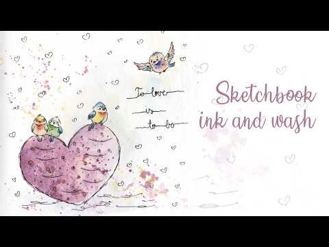 Ink and Watercolor Sketchbook Art - fun and simple