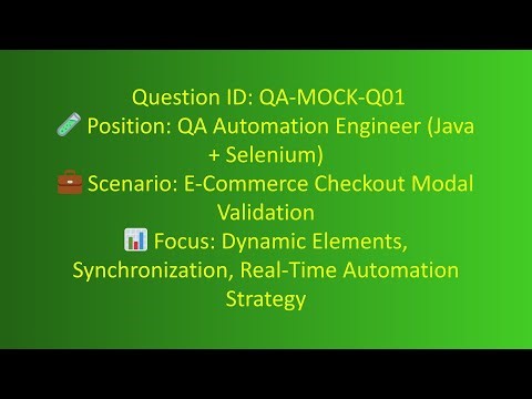 Automation Testing | Mock Interview Questions | Java with Selenium | Real Interview Question 1