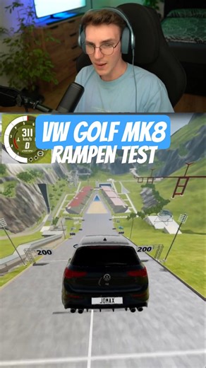 Sprungschanze testet den Golf MK8 | #beamngdrive #beamng #shortsviral #shorts #jomaxjm