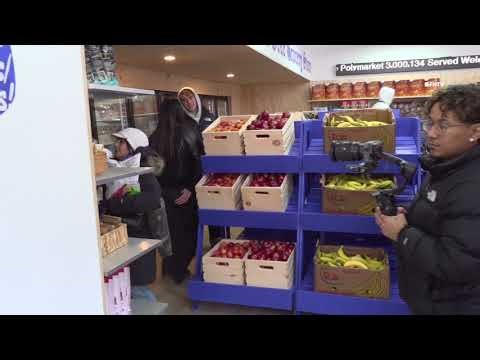 Hundreds Line Up at Polymarket Free Grocery Store - NYC