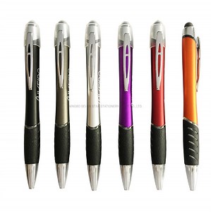 [Hot Item] Mega Custom Logo Multifunction LED Light Popular Cheap Logo Kalem Promotional Stylus Smart Ballpoint Pen