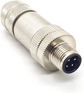 Elecbee Profibus M12 Field Wireable Connector Assembly Cable Plug Straight with Shiled (4 Pin Male D-Code)