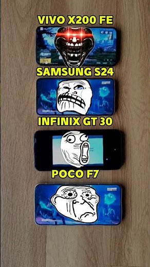 VIVO X200 FE vs NOTHING 3A vs POCO F7 vs INFINIX GT30 | BGMI Ultimate Test 🔥