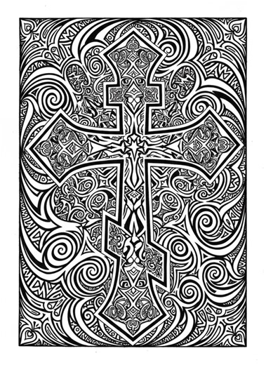 Orthodox Tribal Cross (2.0) Coloring Pages - Etsy