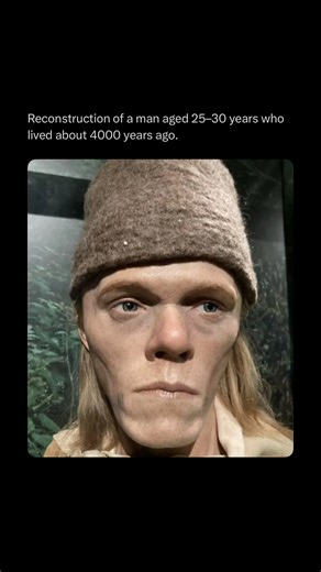Horrors on Instagram: "A facial reconstruction of a man aged 25–30 who lived around 4,000 years ago offers a rare glimpse into ancient Britain. His remains were discovered in 1921 during road work in Brighton, buried in a crouched position with pottery and flint tools typical of the Bronze Age. Modern forensic techniques brought his face back to life, revealing a strong, youthful appearance with striking detail. Scientists used 3D scanning and skeletal analysis to determine his likely build, ski